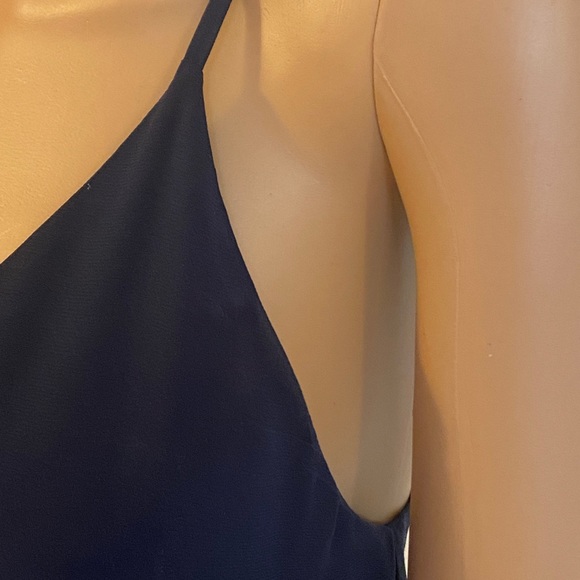 Alice + Olivia Fierra Silk Blend Tank Dress Navy Blue Y-Back Mini Size XS/TP - Picture 4 of 13